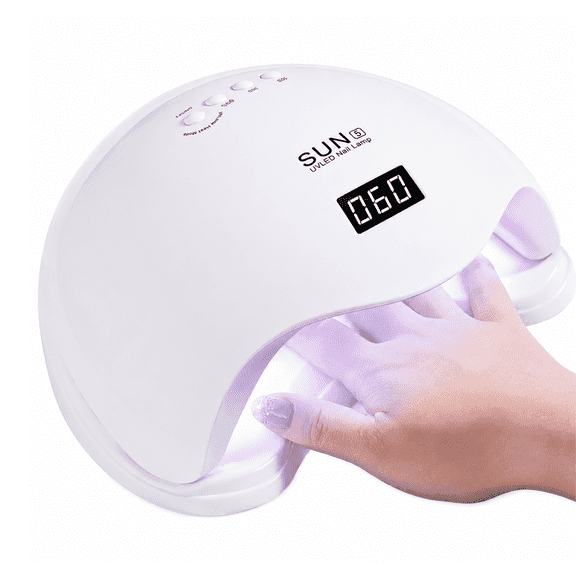 Morovan 48W UV LED Nail Lamp Fast Curing, 24 Beads Infrared Sensor Nail Dryer, 10/30/60/99s Timer Settings, Detachable Base, DIY Salon Manicure Art Tools