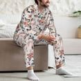 thumbnail image 6 of KLL Rose Flowers Sleepwear Mens Flannel Pajamas,Long Cotton Pj Set, 6 of 7