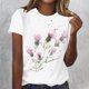 thumbnail image 1 of Fiudx Ofertas Flash Del Día Blusa de Manga Corta con Estampado de Moda para Mujer, Camiseta con Cuello Redondo, Tops Informales, 1 of 4