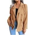 thumbnail image 2 of Hfyihgf Womens Casual Classic Corduroy Blazer Jackets Boyfriend Open Front Business Lapel Button Long Sleeve Work Office Suit Coat(Khaki,XL), 2 of 8