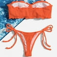 thumbnail image 3 of Uaswgudfs Women's Swimwear Two-Piece Set with Strapless Sweetheart Neckline Top and Adjustable Side-Tie Bikini Bottoms Orange M, 3 of 5