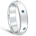 thumbnail image 2 of Pompeii Mens Blue Diamond Wedding Ring 10K White Gold (Blue,SI1-SI2), 2 of 4