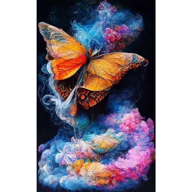 Cuadros Decorativos Dream Butterfly Cloud 5D Kits de pintura de diamantes DIY Full Round Drill Art (B5610) Likrtyny embutido en tela