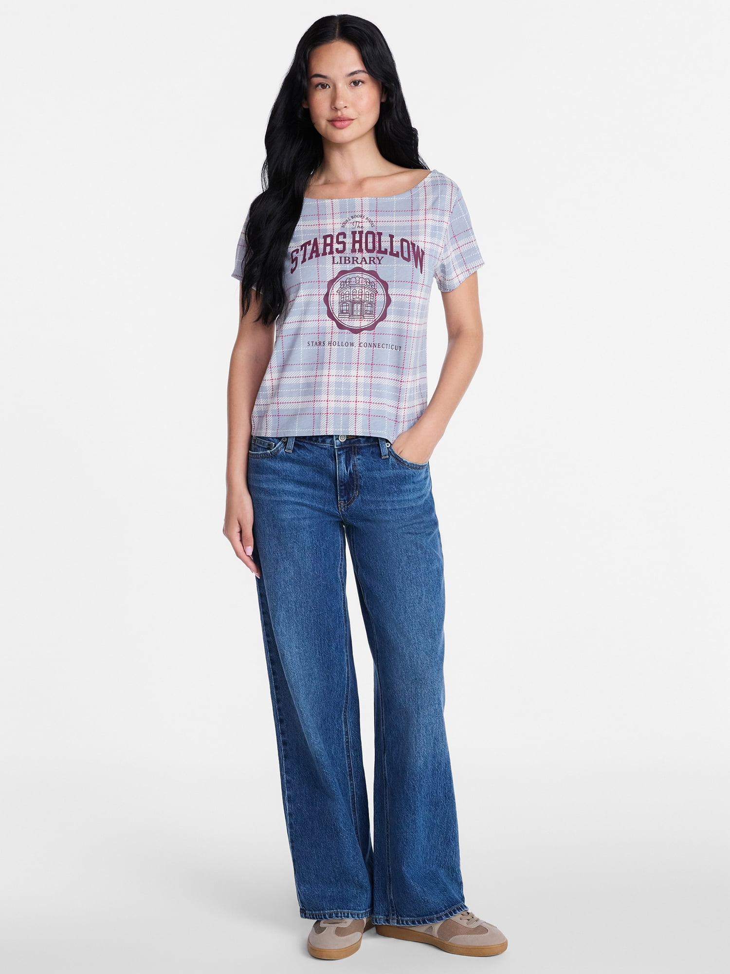 Gilmore Girls Women's Off the Shoulder Skimmer Tee, Sizes XXS-XXL