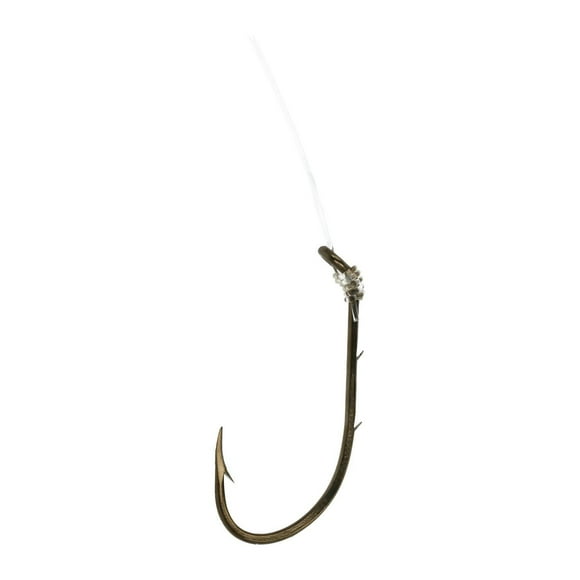 Eagle Claw Q139H-6 Snelled Baitholder Hook, Bronze, Size 6, 6Pk, Snelled Baitholder Hook, Bronz