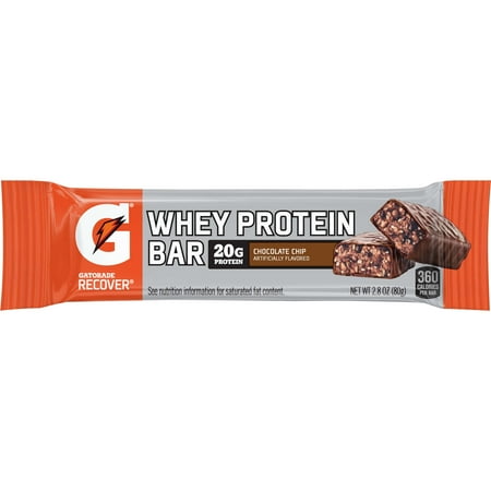 Gatorade Recover Whey Protein Bar, Chocolate Chip, 20g Protein, 12 (Best Whey Protein Bars)