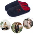 thumbnail image 6 of Memory Foam Slippers for Women and Men Soft Warm House Shoes Indoor/Outdoor Anti-skid Sole, Felt-Red 44/45, 6 of 7