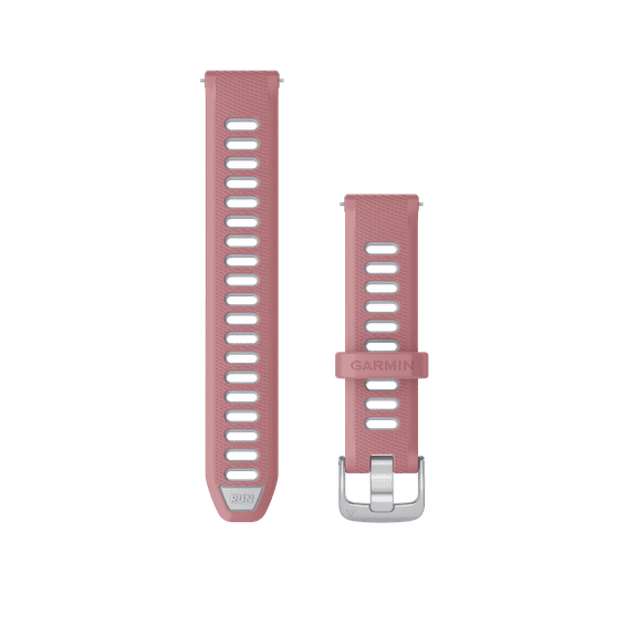 Garmin Quick Release 18mm, Silicone Band, Pink/Whitestone with Silver Hardware