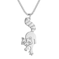 thumbnail image 2 of Cute Raccoon Pendant Stainless Steel Necklace Woodland Animal Charm Jewelry, 2 of 4