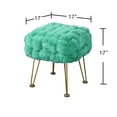 thumbnail image 7 of Home Soft Things Fox Faux Fur Pouf Stool Ottoman - Blue Turquoise - 17x17x17", 7 of 7