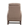 thumbnail image 6 of Rocking Chair Nursery, Modern Glider Rocking Chair with Headrest and Thicken Wood Base, Upholstered Nursing Armchair for Living Room, Bedroom, Camel, 6 of 9