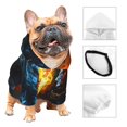 thumbnail image 3 of Honeii Red And Blue Fire Skull Warrior Print Small Dog Hoodies Pet Hooded Sweatshirts Fall Winter Puppy Cat Sweaters Warm Clothes for Small Dogs Outfits Costume-Large, 3 of 7
