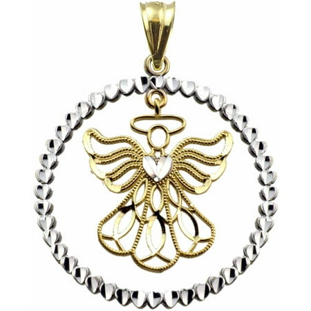 US GOLD Handcrafted 10kt Yellow Gold Angel Charm Pendant
