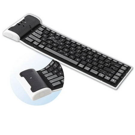 Slim Mini Flexible Folding Roll-Up Wireless Keyboard Compatible With Samsung Galaxy On5 NotePRO 12.2 Note 5 4 3 10.1, Mega 2 Kids Tab 3 7.0, J7 J5 J3, Grand Prime Express Prime Avant Amp 2 (Best Keyboard For Note 10.1)