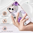 thumbnail image 3 of Feishell for iPhone 14 Case, [Raised Lip Screen Drop Protection] Marble Shockproof Protective Slim Glossy Stylish TPU Durable Phone Cover For iPhone 14, Purple Flower, 3 of 5