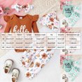 thumbnail image 3 of TOWED22 Newborn Outfit Baby Girl Going Home Outfit Ruffle Ribbed Romper Top Floral Pants Set Cute Fall Winter 4Pcs Clothes,0-1 M, 3 of 9