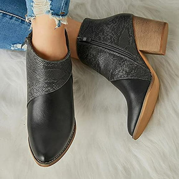 AXXD Middle Ankle Boots,Knee-High Fall Autumn Christmas For Womens Dress Shoes Ladies Slouch Knee-High Boots Fall Boots For Women 2024 Boots For Reduced Price