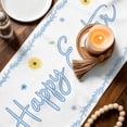 thumbnail image 4 of Table Runner - 72 Inch Long, Easter Rabbits Eggs Kitchen Dining Table Runner Dresser Scarves, Watercolor Floral Daisy Bunny Bow Spring Farmhouse Decor for Coffee Tables Wedding Party Banquet, 4 of 8