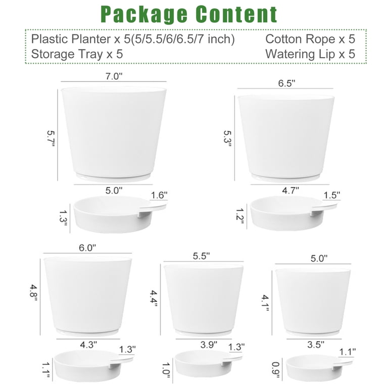 Fabulas Self-Watering Planters, 5 Pack Multiple Sizes photo 7