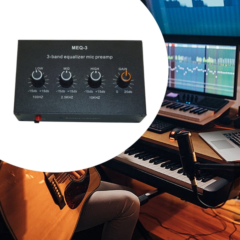 Portable Microphone Preamp High Medium Low Equalization for Condenser Mic