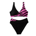 thumbnail image 5 of PEASKJP Women's Bikini Swimsuit 2 Piece Plus Size High Wasit Slim Fit Bathing Suit Hot Pink L, 5 of 5