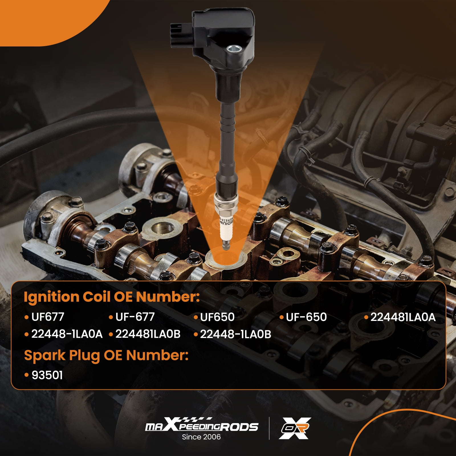 maXpeedingrods UF677 Set of 8 Ignition Coil Pack and Iridium Spark Plugs Fit for Infiniti QX56 QX80 for Nissan Armada V8 5.6L 2011-2020, Ignition Coil Kit Replaces UF650 224481LA0A