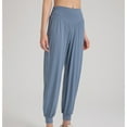 thumbnail image 3 of SWSMCLT Women's Harem Yoga Pants Long High Waisted Stretch Trousers Sweatpants Gym Casual Petite Jogging Blue 10, 3 of 4