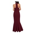 thumbnail image 2 of BETSY & ADAM Womens Maroon Zippered Cascading Ruffle Sleeveless Halter Maxi Evening Gown Dress 2, 2 of 3