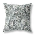 thumbnail image 1 of Coussin en Tissu avec Fleurs en Vert Foncé Gris 18x18, 1 of 7