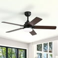 thumbnail image 2 of Sofucor 42 Inch Modern Ceiling Fan With LED Light 5 Blades Remote Control Reversible DC Motor Black For Bedroom, 2 of 13