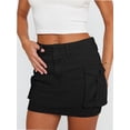 thumbnail image 6 of Women Denim Cargo Skirt Mini Low Waist Button Bodycon Flap Pockets Skirts, 6 of 6