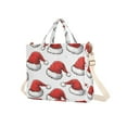 thumbnail image 7 of FORMRS Womens Corduroy Tote Bag Crossbody Shoulder Handbag with Pocket, Red Santa Hats Pattern, 7 of 7