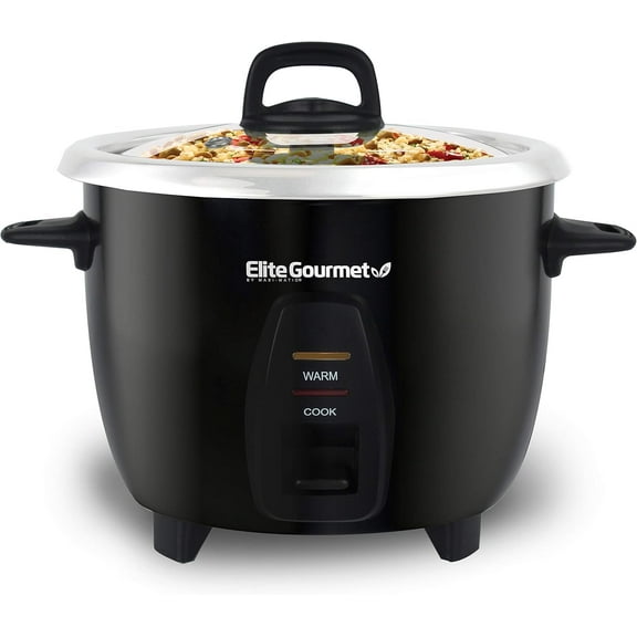 Elite Gourmet ERC2001BX 10-Cup Electric Rice Cooker with 304 Surgical Grade Stainless Steel Inner Pot, Makes Soups, Stews, Porridges