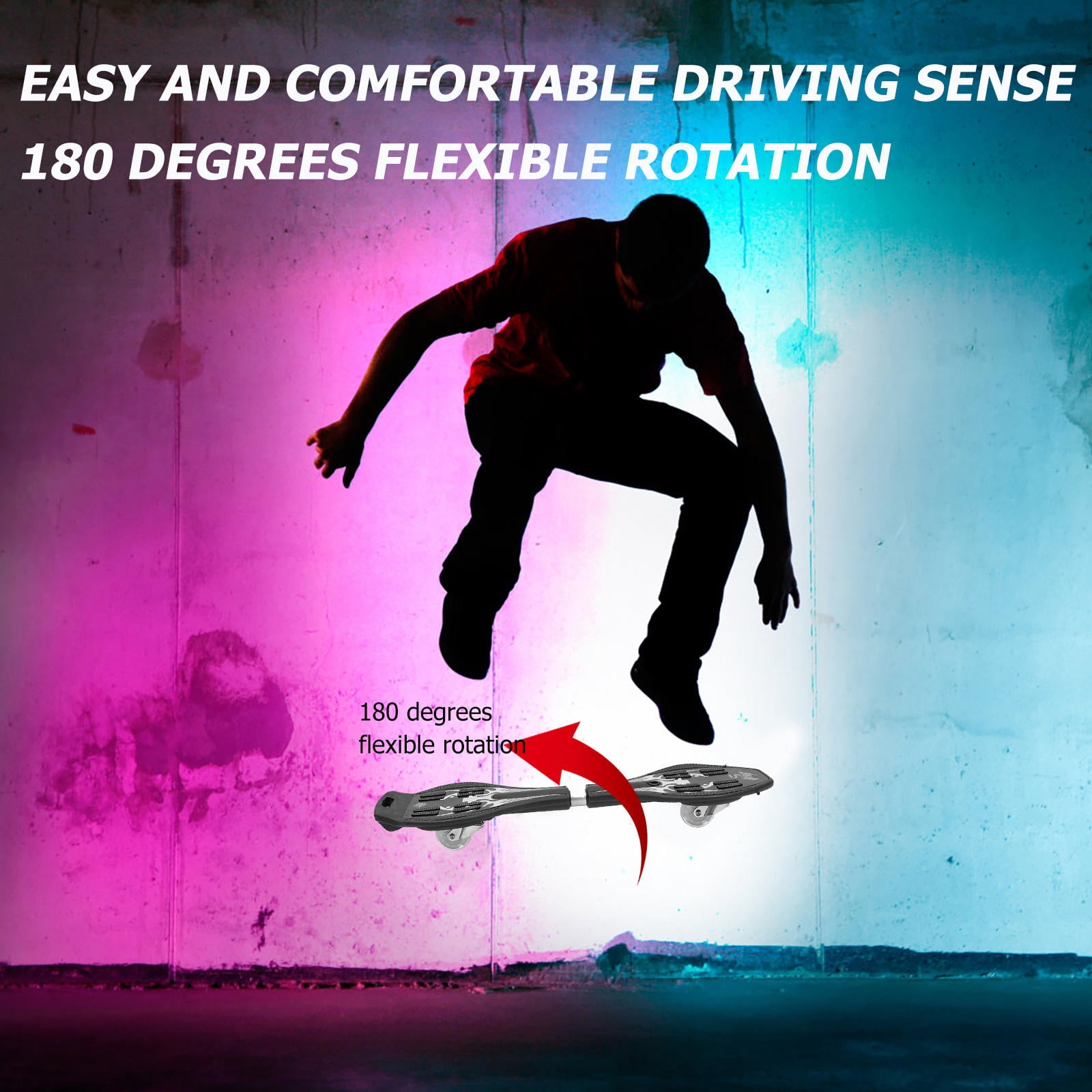 Razor RipStik DLX Caster Board - 2 Wheel Pivoting Skateboard with