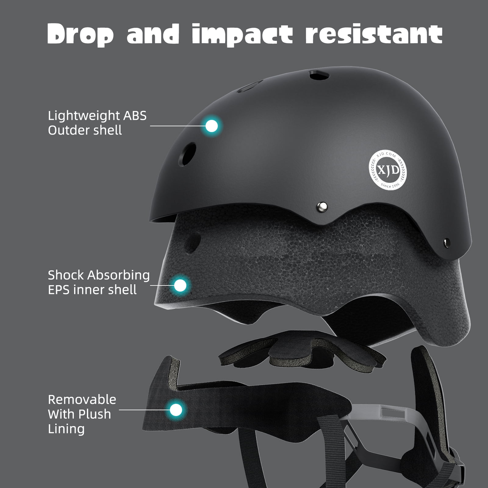 XJD Kids Bike Helmet Toddler Helmet for Kids,Multi-Sport Protective Gear Set for 3-5-8 Years Boys Girls Child Cycling Helmet with Knee Pads Elbow Pads Wrist Guards