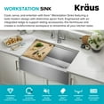 thumbnail image 4 of KRAUS Kore Workstation 30-inch Farmhouse Flat Apron Front 16 Gauge Single Bowl Stainless Steel Kitchen Sink with Accessories (Pack of 5), 4 of 8