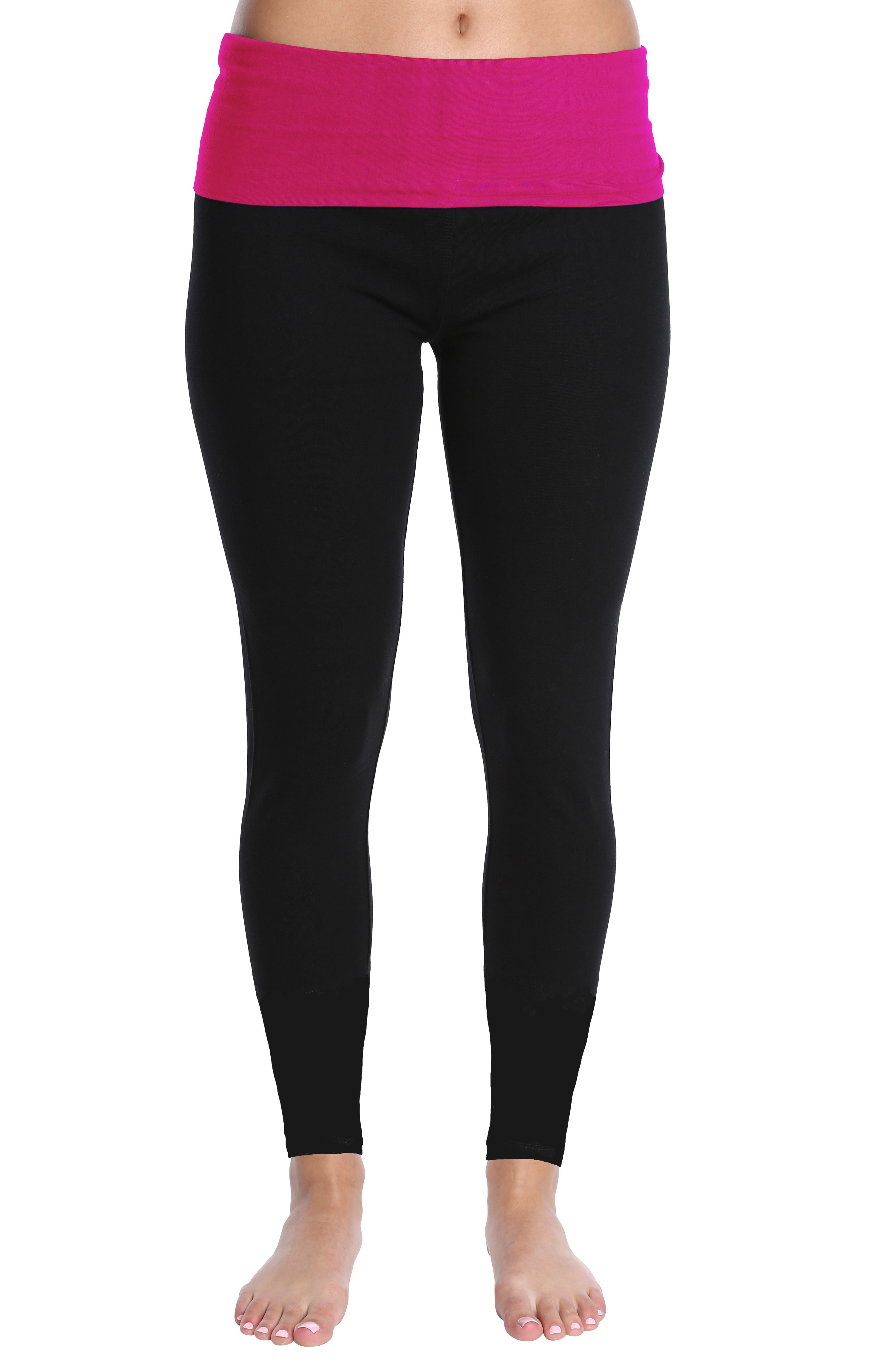 pink foldover leggings