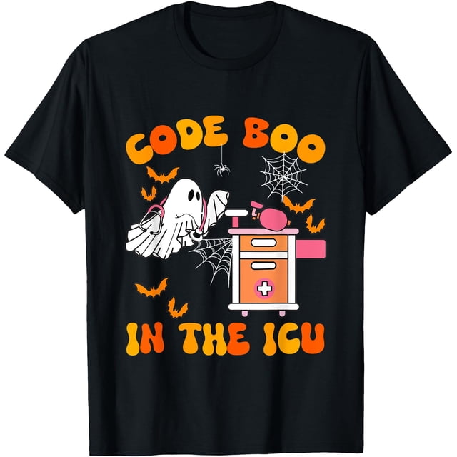 Ghost Code Boo In The ICU Nursing Gift For Halloween Costume T-Shirt - As Picture - S