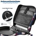 thumbnail image 5 of Haosy 3 Ring Zipper Binder with Shoulder Strap Waterproof Trapper Keeper 2 Inch D-Ring 500 Sheets Capacity, Navy Blue Burgundy Houndstooth, 5 of 8