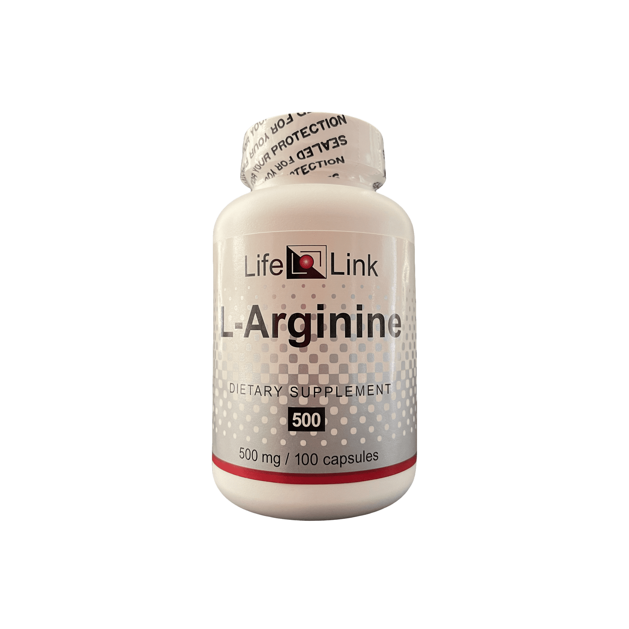 LifeLink's L-Arginine | 500 mg x 100 capsules | Nitric Oxide Precursor | Gluten Free & Non-GMO | Made in the USA