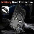 thumbnail image 4 of Rugged Phone Case for Apple iPhone 11, Military Grade Shockproof iPhone 11 Case with Ring Holder, Kickstand, TPU & PC Shell MagSafe Compatible iPhone 11 Cover, Black, 4 of 5