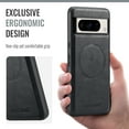 thumbnail image 3 of Compatible with Google Pixel 8 Pro Magnetic Case, Classic Premium PU Leather TPU Hybrid MagSafe Ultra Slim Protective Skin Friendly Shockproof Case Cover for Google Pixel 8 Pro, Black, 3 of 7
