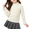 thumbnail image 2 of StSilkitty Ruffle Mock Neck Sweaters for Girls Long Sleeve Pullover Tops Fall Winter Lightweight Casual Fashion Outfits, 2 of 6
