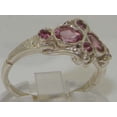 thumbnail image 4 of 925 Sterling Silver Real Genuine Pink Tourmaline Womens Band Ring - Size 10, 4 of 6