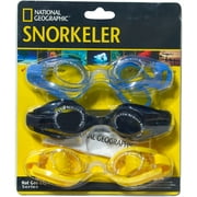 National Geographic Snorkeler Swim Goggle 3-Pack with Adjustable Nose Bridge