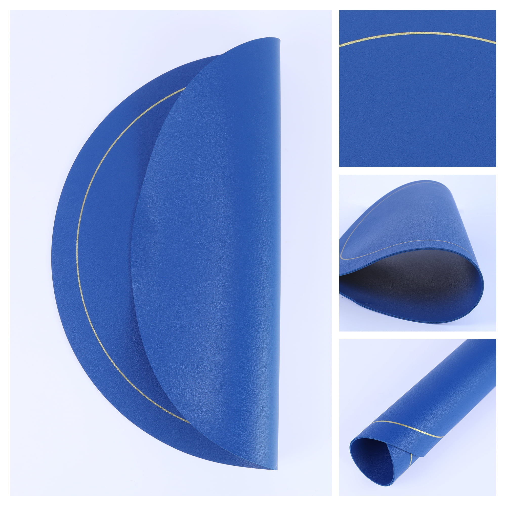 Unique Bargains Placemats Set of 6 Faux Leather Blue