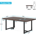 thumbnail image 6 of Tribesigns Dining Table Kitchen Table for 6, Rectangular Table with Steel Legs Metal Frame, Kitchen Table for Dining Room, Kitche (Vintage Brown & Black), 6 of 7
