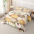 thumbnail image 3 of jejeloiu Cute Cartoon Cat Twin Quilt Set Kids,Beige Kitten Pattern Twin Coverlet Set,2-Piece, 3 of 7