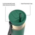 thumbnail image 4 of Contigo 24 oz SnapSeal Leak-Proof Stainless Steel Water Bottle – Keeps Drinks Hot & Cold, Reusable Straw, Spill-Proof for Bags, Carry Strap, Green/Champagne, 4 of 8