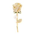 thumbnail image 2 of Tnobhg Elegant Rose Flower Shape Brooch Rhinestones Inlaid Faux Pearl Pin Bouquet Suit Lapel Badge Women Wedding Coat Accessories, 2 of 8